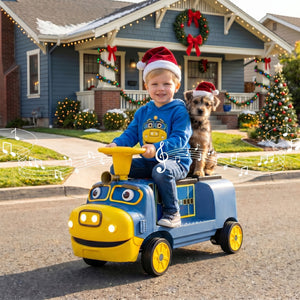 12V 2-Seater Kids Ride on Train with Height Adjustable Seat and Music Licensed Chuggington