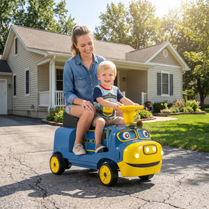 12V 2-Seater Kids Ride on Train with Height Adjustable Seat and Music Licensed Chuggington