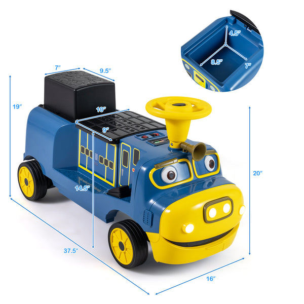 12V 2-Seater Kids Ride on Train with Height Adjustable Seat and Music Licensed Chuggington