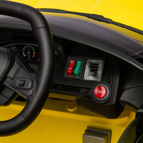 12V Chevrolet Corvette C8 Stingray kids ride-on car in angle 29 view, perfect for young car enthusiasts.