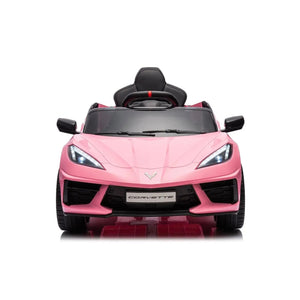12V Chevrolet Corvette C8 Stingray kids ride-on car at angle 44, perfect for adventurous little drivers.