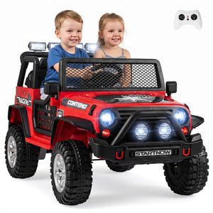 12V Electric 2-Seater Kids Ride On Car with Remote Control, shown at angle 8, perfect for outdoor fun and parent supervision.