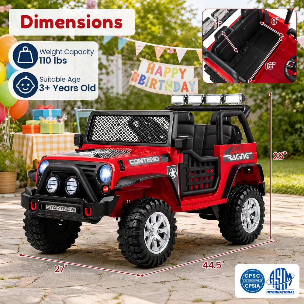 12V Electric 2-Seater Kids Ride On Car with Remote Control for fun and safe outdoor adventures.