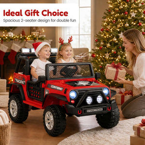 12V Electric 2-Seater Kids Ride On Car with Parent Remote Control, shown from angle 3, perfect for outdoor fun.