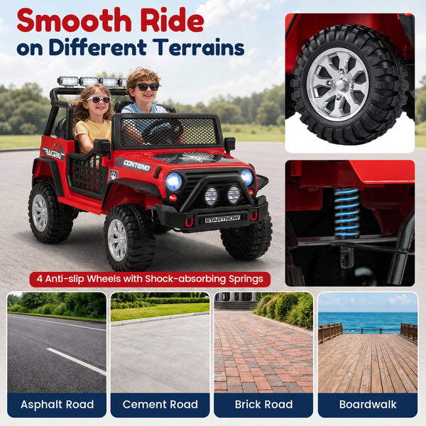 12V Electric 2-Seater Kids Ride On Car with Remote Control, perfect for fun outdoor adventures. Angle view 6.