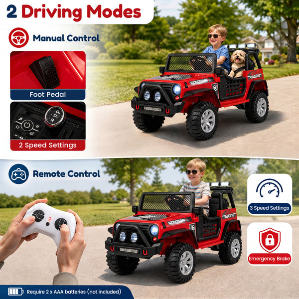12V Electric 2-Seater Kids Ride On Car with Remote Control - Angle 7 View