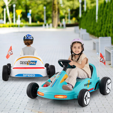 12V Electric Go Kart for Kids with Remote Control, Music, and Fun Racing Features - Ideal Toy for Young Adventurers.