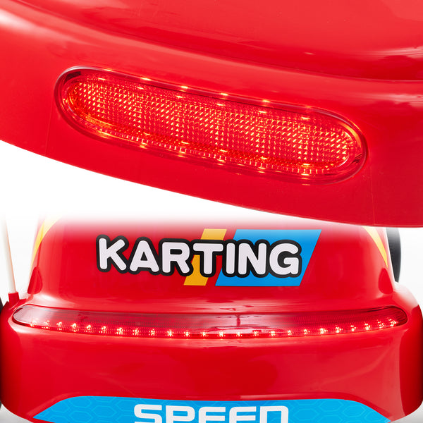12V Electric Go Kart for Kids with Remote Control, Music, and fun design - perfect race toy for young adventurers.