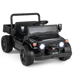 12V Electric Ride On Truck with Dump Bed and Remote Control for kids, shown from angle 11. Perfect outdoor toy!