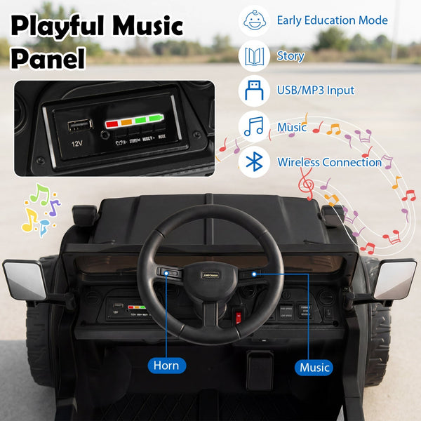 12V Electric Ride On Truck with Dump Bed and Remote Control for kids, shown from angle 14.