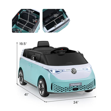 12V Kids Electric Volkswagen Bus with Music, LED Headlights - Fun Powered Ride On Toy for Children