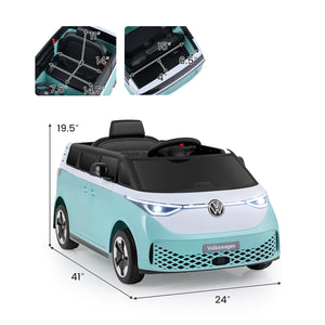 12V Kids Electric Volkswagen Bus with Music, LED Headlights - Fun Powered Ride On Toy for Children