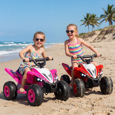 12V Kids Ride On ATV 4-Wheeler Quad with LED Lights, 7 mph Max Speed - Fun outdoor toy for adventurous kids.