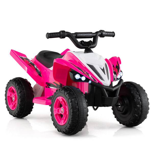 12V Kids Ride On ATV 4-Wheeler Quad with LED lights, 7 mph max speed, fun outdoor toy for children.