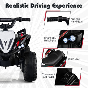 12V Kids Ride On ATV 4-Wheeler Quad with LED lights, 7 mph speed, perfect for outdoor fun and adventure.
