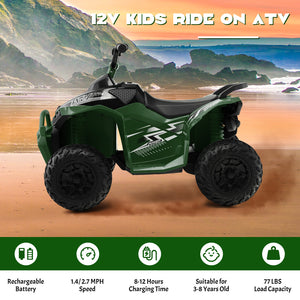 12V Kids Ride On ATV with adjustable speed and comfy seat, perfect for outdoor fun and adventure.