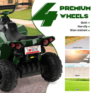 12V Kids Ride On ATV with adjustable speed and comfy seat, perfect for outdoor fun and adventure.