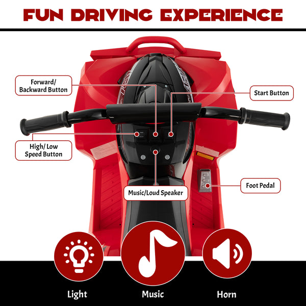 12V Kids Ride On ATV with high/low speed, comfortable seat, perfect for outdoor fun and adventure. Angle 23 view.