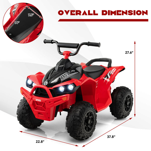 12V Kids Ride On ATV with adjustable speed and comfy seat, perfect for outdoor fun and adventure.