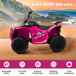 12V Kids Ride On ATV with adjustable speed and comfy seat, perfect for outdoor fun and adventure.