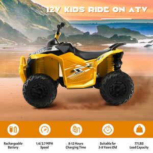 12V Kids Ride On ATV with adjustable speed and comfortable seat, perfect for outdoor fun and adventure.