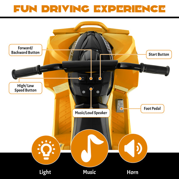 12V Kids Ride On ATV with adjustable speed and comfy seat, perfect for outdoor fun and adventure.