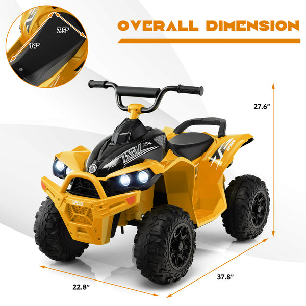 12V Kids Ride On ATV with adjustable speed and comfy seat, perfect for outdoor fun and adventure.