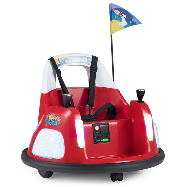 12V Kids Ride On Bumper Car with Remote Control, Flashing Lights - Fun toy for children, angle view.