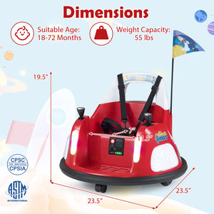 12V Kids Ride On Bumper Car with remote control, flashing lights, perfect for fun playtime adventures.