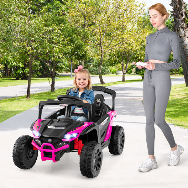 12V Kids Ride On Car UTV with LED lights, music, and horn - fun electric vehicle for outdoor play.