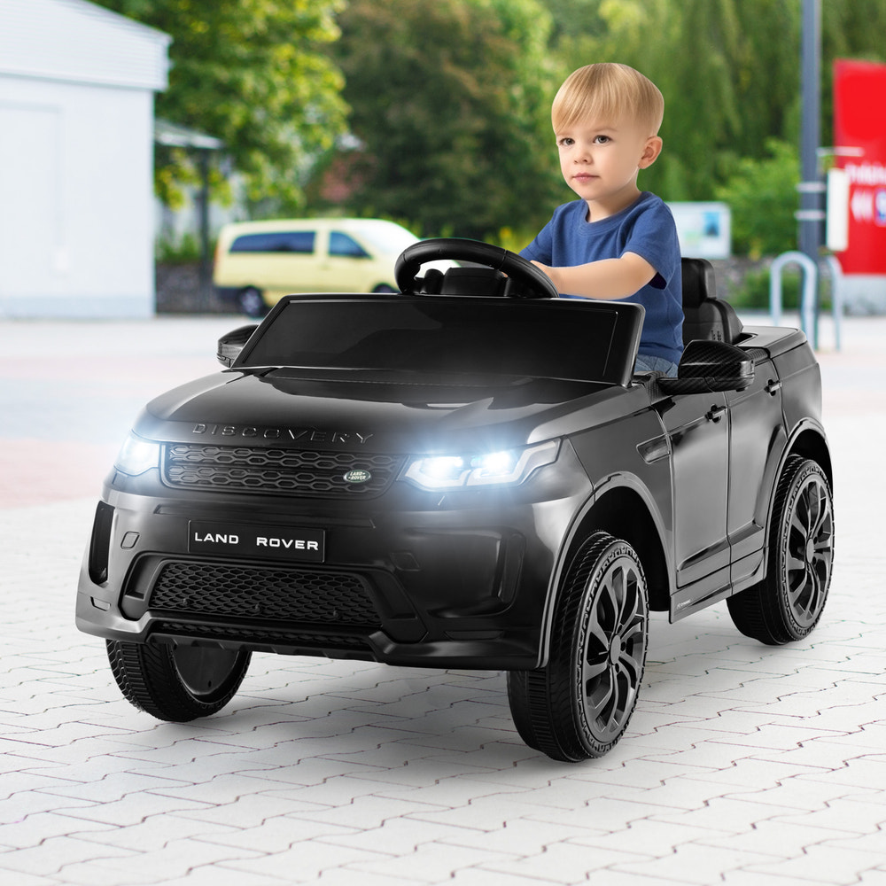 12V kids ride-on car with remote control, lockable doors, slow start, and LED lights - perfect toy for young adventurers.