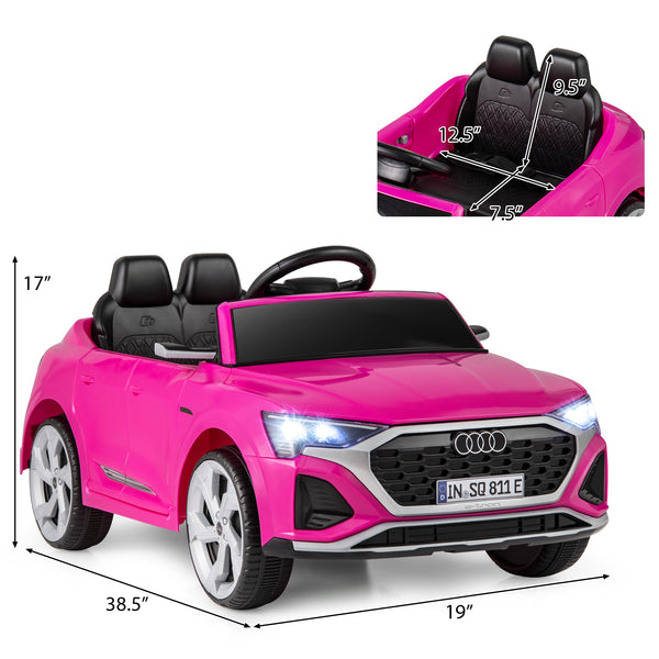 12V Audi SQ8 kids ride-on car with remote control, 3 speeds, perfect for outdoor fun and adventure.