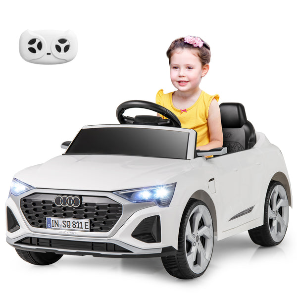 12V Audi SQ8 kids ride-on car with remote control, 3 speeds, perfect for outdoor fun and adventure.