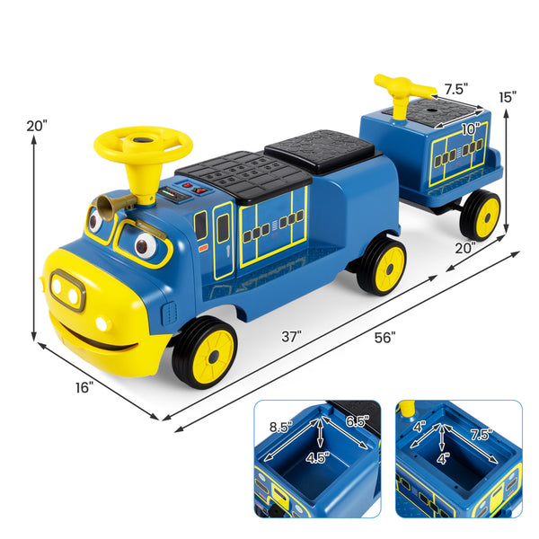 12V Kids Ride on Train 3-Seater with Detachable Carriage Licensed Chuggington