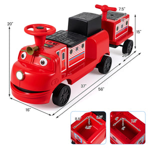 12V Kids Ride on Train 3-Seater with Detachable Carriage Licensed Chuggington