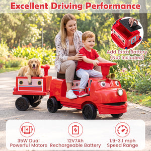 12V Kids Ride on Train 3-Seater with Detachable Carriage Licensed Chuggington
