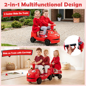 12V Kids Ride on Train 3-Seater with Detachable Carriage Licensed Chuggington
