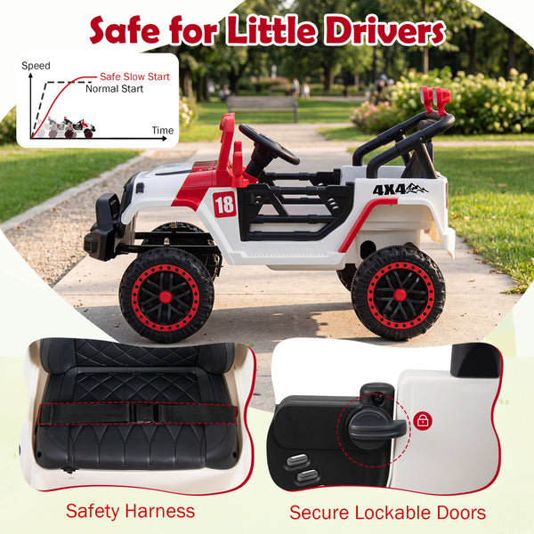 12V Kids Ride on Truck with Remote Control and 3 Speeds
