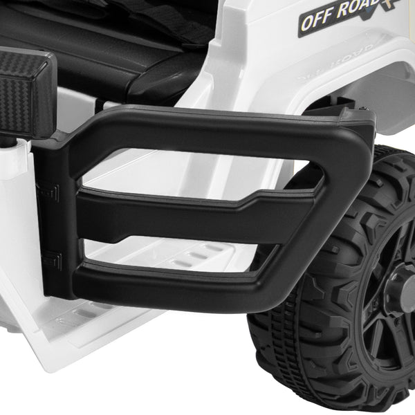 12V kids ride-on truck car with remote control, threaded wheels, and 3 speeds, shown from angle 5.