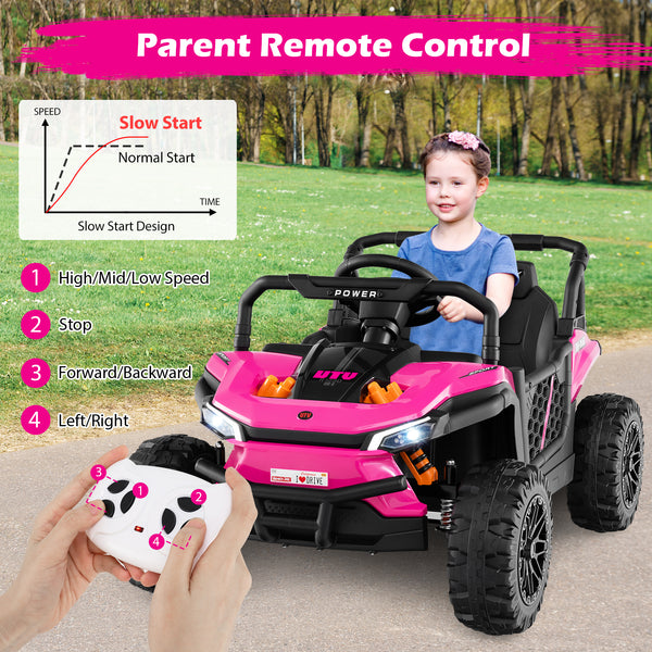 12V Kids Off-Road UTV Truck with Parental Remote and Lights - Fun Toy for Outdoor Adventures