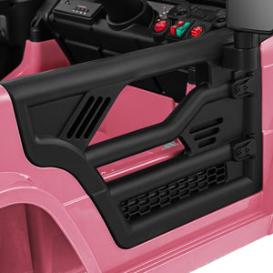 12V kids ride-on truck car with remote control, music player, and vibrant design for outdoor fun.
