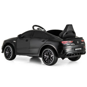 12V Mercedes-Benz AMG CLA 45 kids ride-on car with remote control, perfect for outdoor fun and adventure.