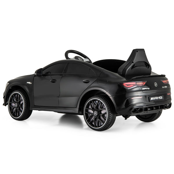 12V Mercedes-Benz AMG CLA 45 kids ride-on car with remote control, perfect for outdoor fun and adventure.