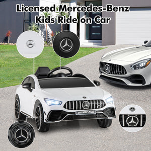 12V Kids Mercedes-Benz AMG CLA 45 Ride-On Car with Remote - Fun toy for young drivers, shown from angle 9.