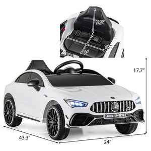 12V Kids Ride on Mercedes-Benz AMG CLA 45 car with remote, perfect for fun outdoor adventures.