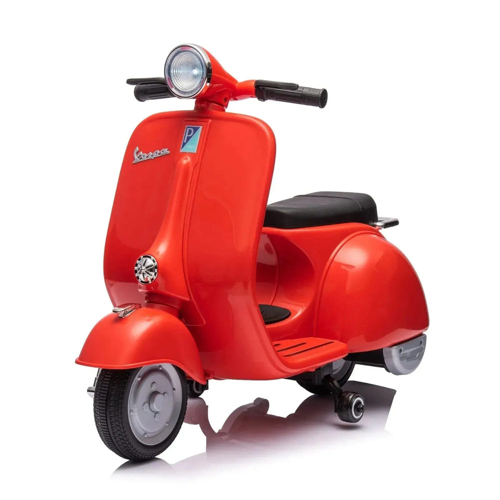12V Kids' Vespa Electric Ride-On Scooter in vibrant colors for fun outdoor adventures.
