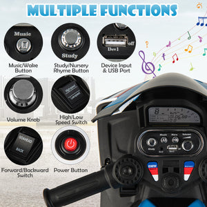 12V BMW Kids Motorcycle Ride-On Toy for ages 37-96 months, showcasing a stylish design at angle 22.