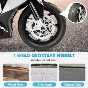 12V BMW Kids Motorcycle Ride-On Toy for ages 37-96 months, angled view showcasing design and features.