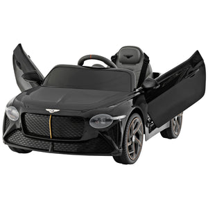 12V Bentley Bacalar kids ride-on car in angle view, perfect toy for young racers and outdoor fun.