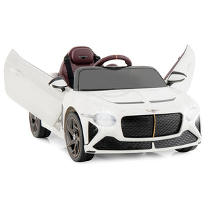 "12V Bentley Bacalar kids ride-on car in angle 27, perfect toy for young racers."